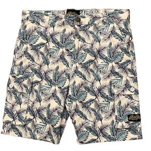 Aussie Bum L blue/white tropical leaf Cargo Keppel Pattern Shorts